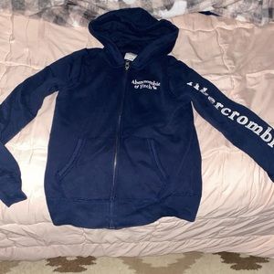 Navy blue zip up hoodie(Abercrombie and fitch)